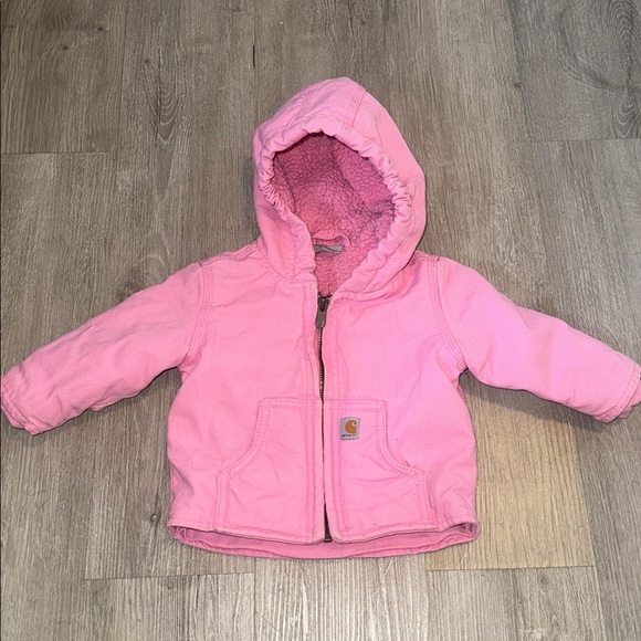 Carhartt Other - Carhartt Baby Girl Barbie Pink Shearling Lined Jacket 6 (Months)